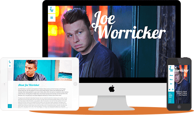 JoeWorricker.com - desktop and responsive mobile views